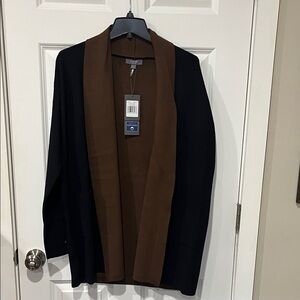 Lysse Black and Brown Cardigan M nwt